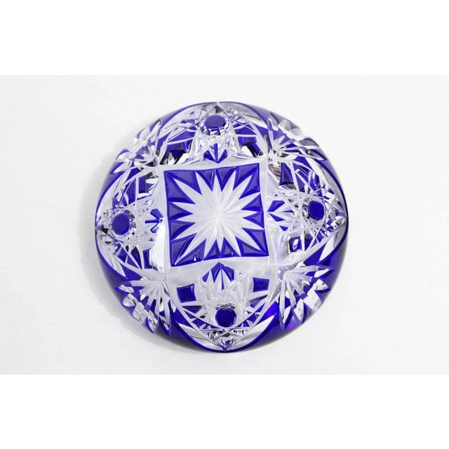 Glass Bohemian Crystal Ashtray, 1960s For Sale - Image 7 of 9