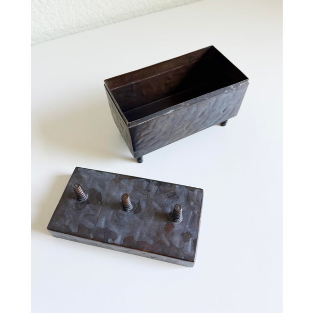 Metal Late 20th Century Postmodern Hammered Copper Box For Sale - Image 7 of 8