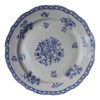 Porcelain Charger in Blue and White Strewn Flowers from Fürstenberg, Germany, 1890s For Sale