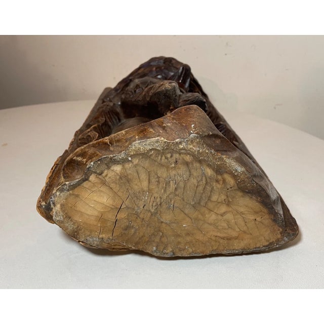 Large Antique Hand Carved Wood Folk Art Religious Jesus Christ Sculpture Bust For Sale - Image 10 of 13