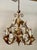 Vintage Italian Style Gilt Tole Chandelier With Porcelain Roses For Sale - Image 12 of 12