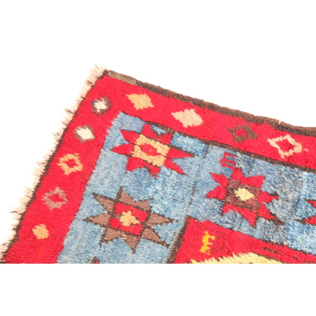 Vintage to Antique Konya Tribal Rug – Pure Wool, Bold Anatolian Geometry -3' X 5' For Sale - Image 15 of 17
