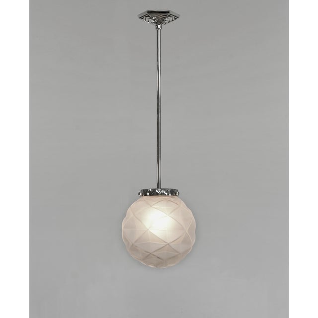 Art Deco French Art Deco Pendant Light by Degue - 1930 France For Sale - Image 3 of 12