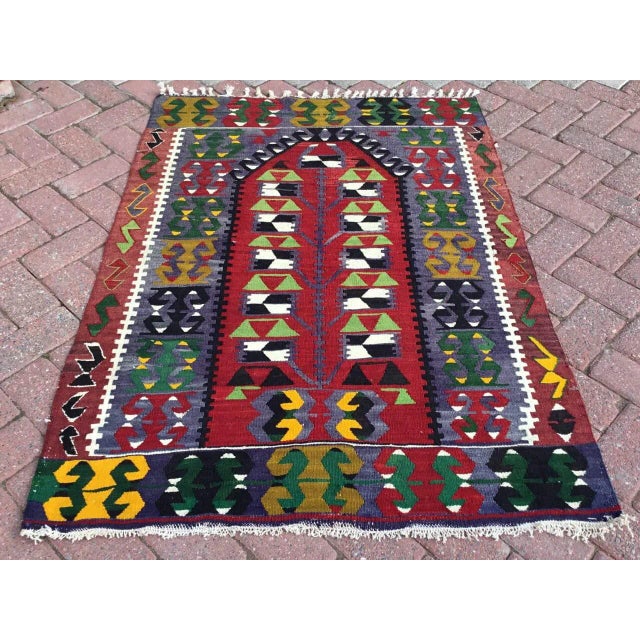 Turkish Kilim Rug - 3'4" X 4'5" For Sale - Image 11 of 11