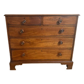 19th Century English Mahogany Chest of Drawers With Inlay For Sale