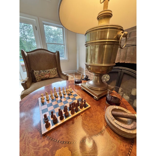 Italian Burlwood Game Table With Custom Glass Top For Sale - Image 17 of 18