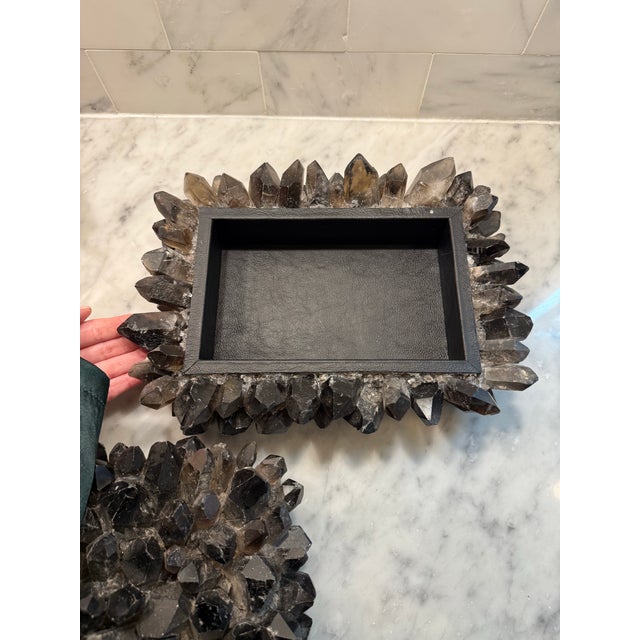 Kathryn McCoy Large Black Quartz Lidded Box Attributed to Kathryn McCoy For Sale - Image 4 of 7