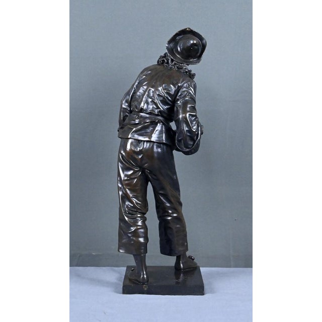 Metal Late 19th Century Bronze By the Light of the Moon Sculpture from Bouret For Sale - Image 7 of 18