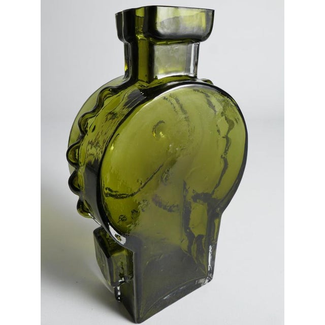 Gold Vintage Green Glass Vase by Helena Tynell, 1968 For Sale - Image 8 of 18