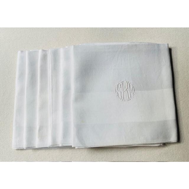 Antique French Linen Dinner Napkins, Monogrammed, Set of 6 | C. 1900s For Sale - Image 18 of 18
