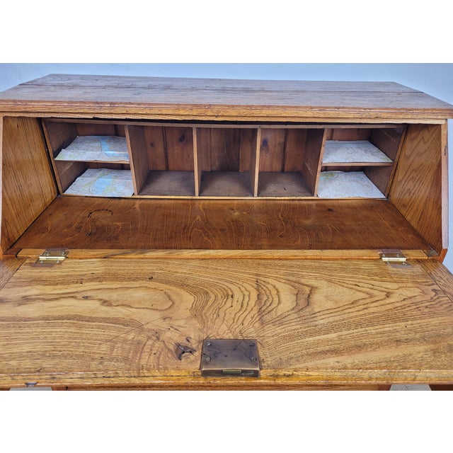 Brown Vintage Elm Secretary, 1930s For Sale - Image 8 of 18