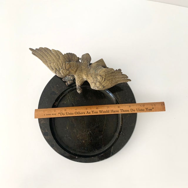 20th Century Bronze Imperial Eagle and Marble Trinket Tray For Sale - Image 10 of 11