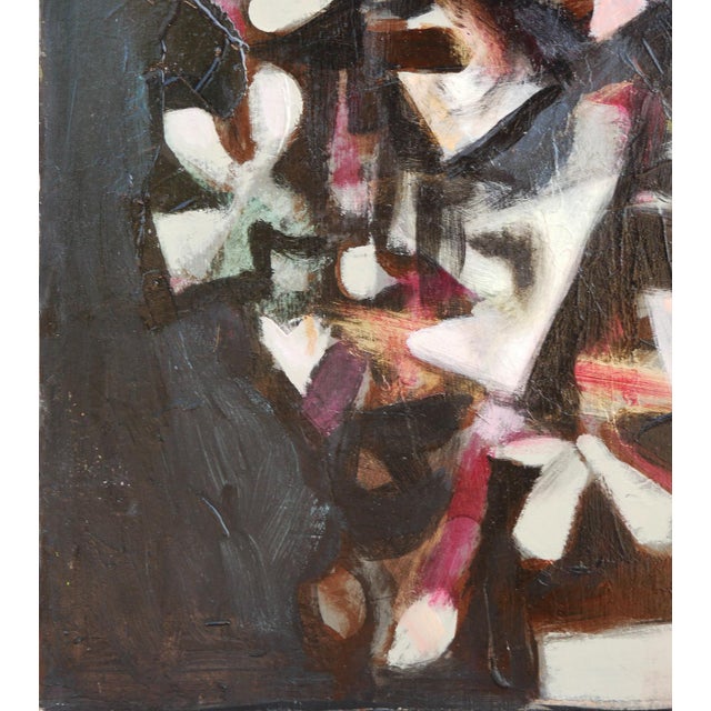 Late 20th Century David Adickes "Abstract Leaves, Moon Against Black" Modern Abstract Cubist Still Life Painting, 20th Century For Sale - Image 5 of 7