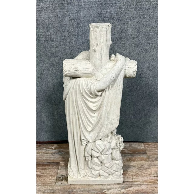 Religious Statue, 1880, Whitewashed Terracotta For Sale - Image 4 of 6