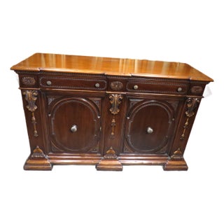 Renaissance Style Carved Walnut Sideboard in Walnut Finish For Sale