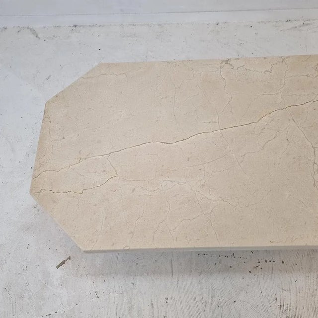 Italian Coffee Table in Travertine, 1980s For Sale - Image 9 of 13