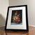 Beautiful vintage floral still life painting featuring a vibrant bouquet of multicolored flowers arranged in a decorative...