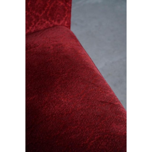 Danish Modern Red Velvet 3-Seater Sofa in the style of Fritz Hansen, 1940s For Sale - Image 13 of 18