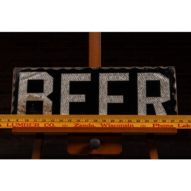 Vintage "Beer" Reverse Foil Bar Sign For Sale - Image 4 of 5