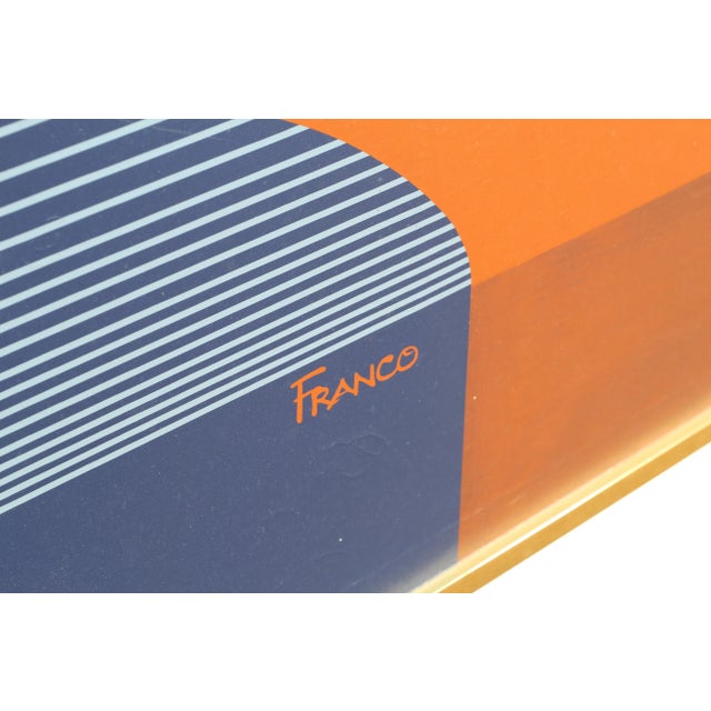 Postmodern Mid 20th Century Postmodern New Wave Landscape Oil Painting by Franco, Framed For Sale - Image 3 of 6