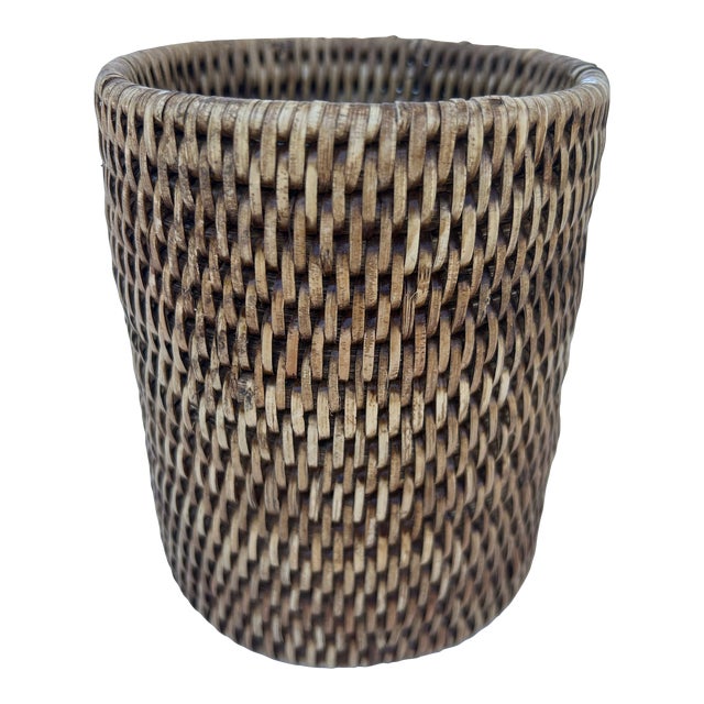 Vintage Rattan Wine Bottle Holder by Matahari For Sale