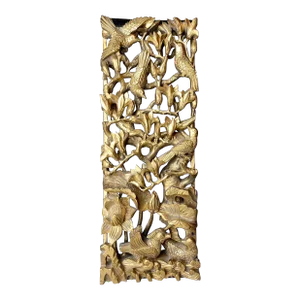 Large Antique Chinese Gilt Carved Panel
