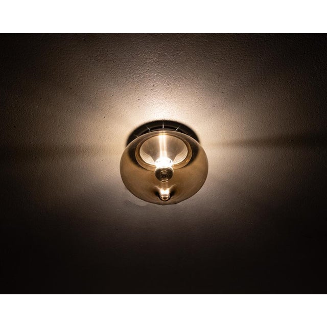 Tear Drop Flush Mount Light in Grey Smoked Glass from Dijkstra Lampen, 1970s For Sale - Image 6 of 8