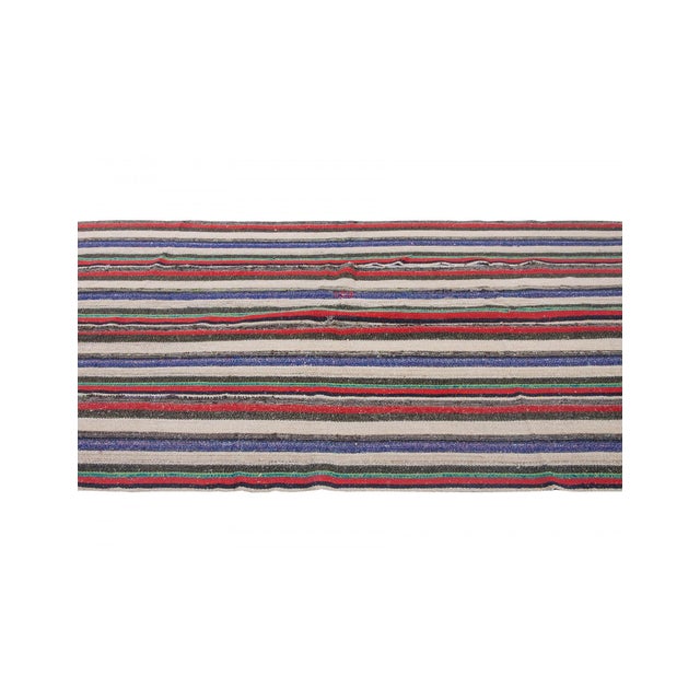 Striped Vintage Decorative Kilim Rug - 4`11 For Sale - Image 4 of 6