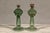 Green Glass Gas Lights with Meander Friezes, a Vintage Near Pair For Sale - Image 4 of 12