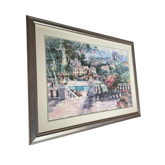 Late 20th Century Original Signed Marilyn Simandle Painting Parisian Landscape For Sale - Image 10 of 10