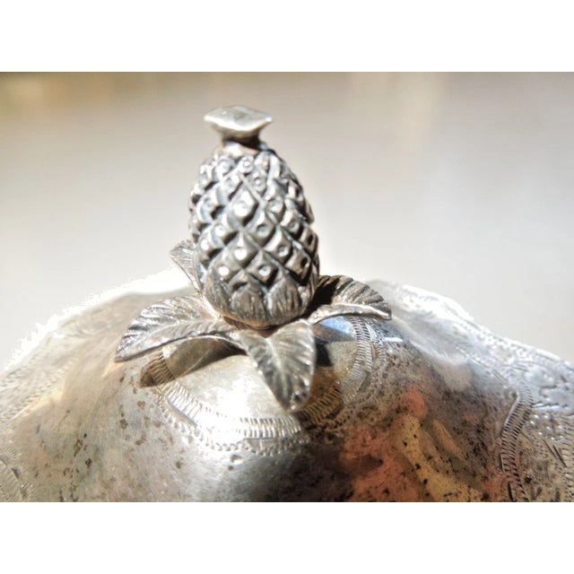 Rare 1875 Black Starr & Frost Sterling Silver Tea Caddy Pineapple Finial No Mono For Sale In New York - Image 6 of 10
