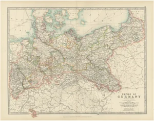 Antique Map of the German Empire, 1903