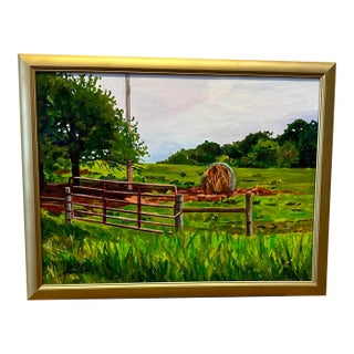 Bordeaux Road- Original Painting, Framed For Sale