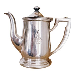 1951 Silver Plated Teapot From the Fifth Avenue Hotel Nyc For Sale