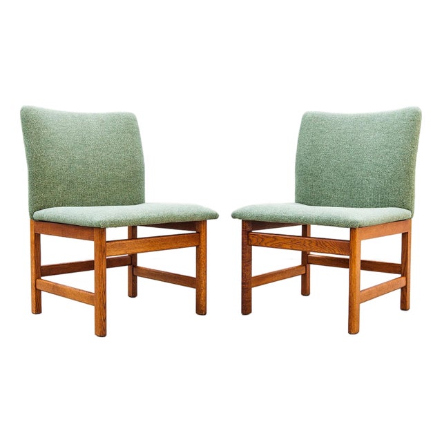 Borge Mogenson Model 231 Oak Slipper Chairs by Fredericia, Denmark 1960s - Set of 2 For Sale