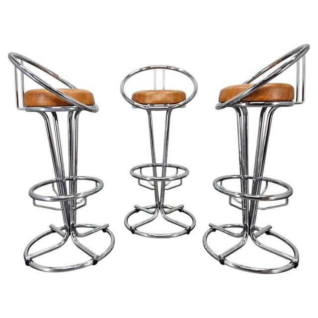 Vintage Space Age Italian Bar Stools, 1970, Set of 3 For Sale - Image 14 of 14