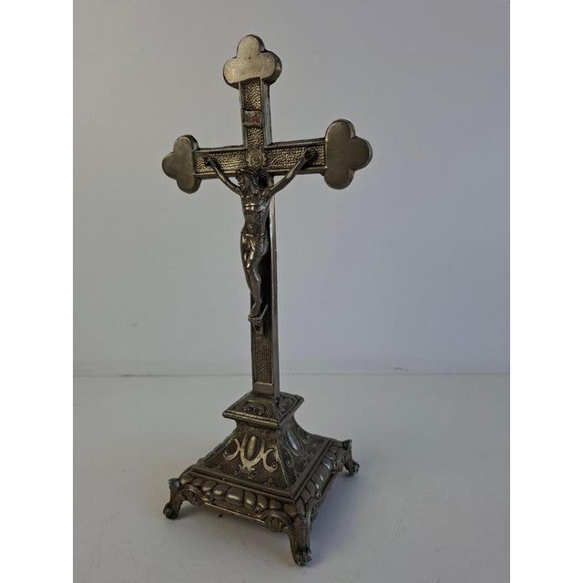 Antique Czechoslovak Neo-Gothic Cast Iron Table Crucifix, 1900s For Sale - Image 15 of 18