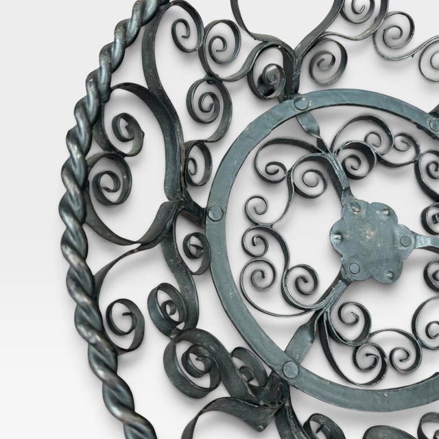 Black German Wrought Iron Scrollwork Footed Fruit Basket - Mid 20th Century For Sale - Image 8 of 15