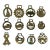 Mid 20th Century Horse Brass Christmas Ornaments - Set of 12 For Sale