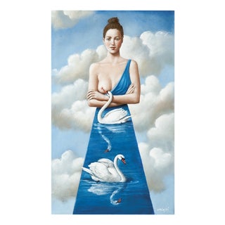 Rafal Olbinski, Tales of Love: Swans, Giclée Print, 2016 For Sale