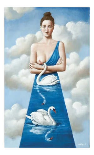 Rafal Olbinski, Tales of Love: Swans, Giclée Print, 2016