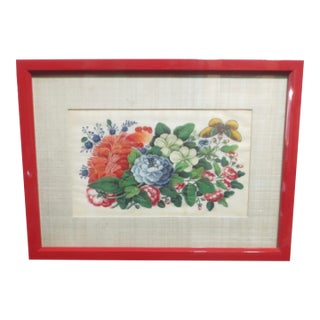 Antique Chinese Watercolor Floral For Sale