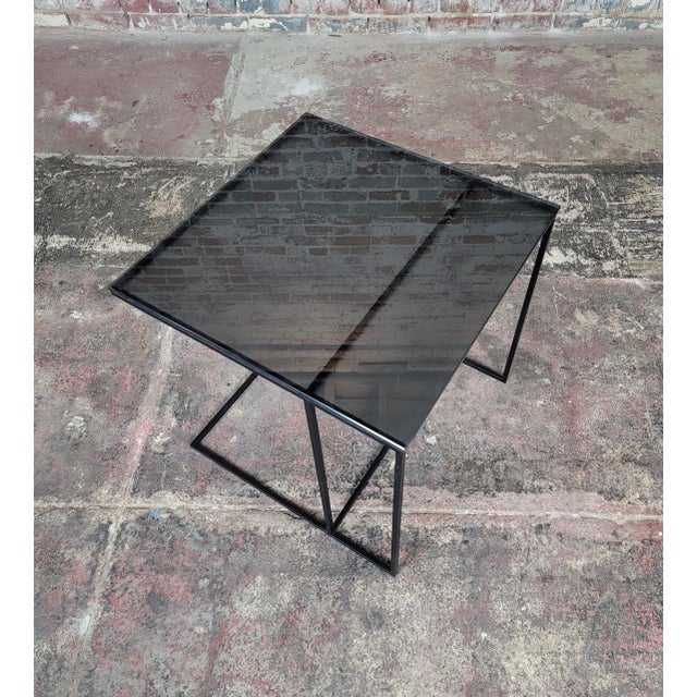 Glass Minotti - Black Glass Tavolino - Cube Coffee Table For Sale - Image 7 of 11