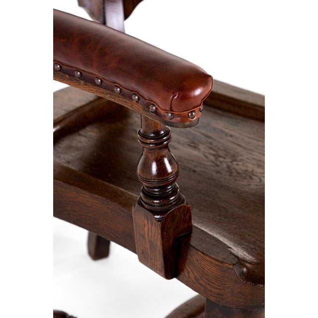 Scottish Oak Ecclesiastical Chair For Sale - Image 6 of 11