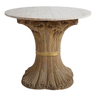 Round Carved Wooden Table, 1970s For Sale