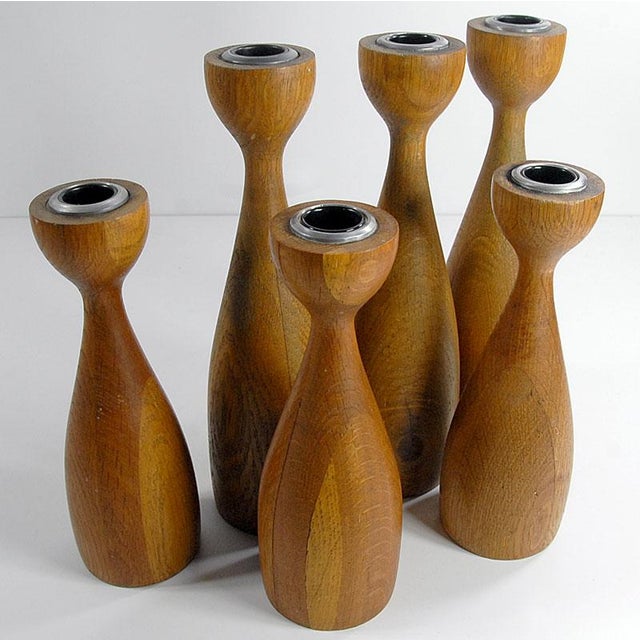 Mid-Century Modern Danish Teak Candleholders from BoConcept, 1980s, Set of 6 For Sale - Image 3 of 18