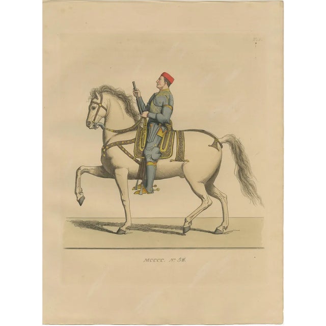 Military Costume of Jordan Orsini on Horseback, 1845, Paper For Sale