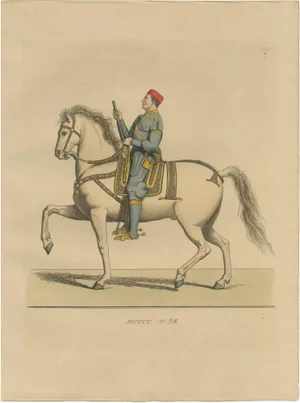 Military Costume of Jordan Orsini on Horseback, 1845, Paper