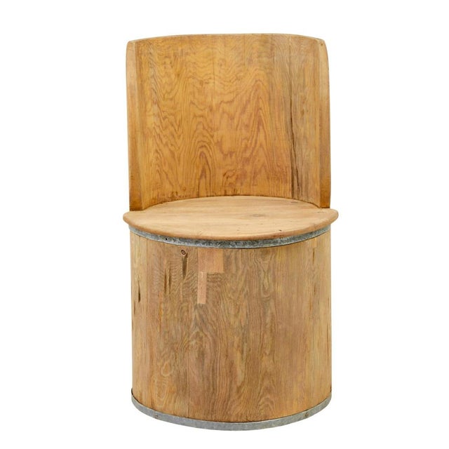 Light Yellow Mid-Century Pine Trunk Hall Seat, 1950s For Sale - Image 8 of 9