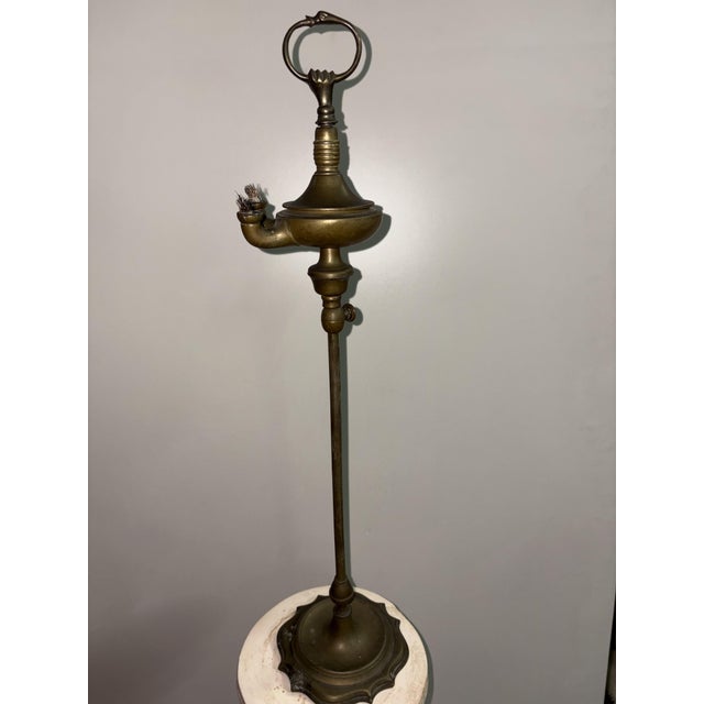 Vintage Oil Lamp in Brass, 1920 For Sale - Image 6 of 8